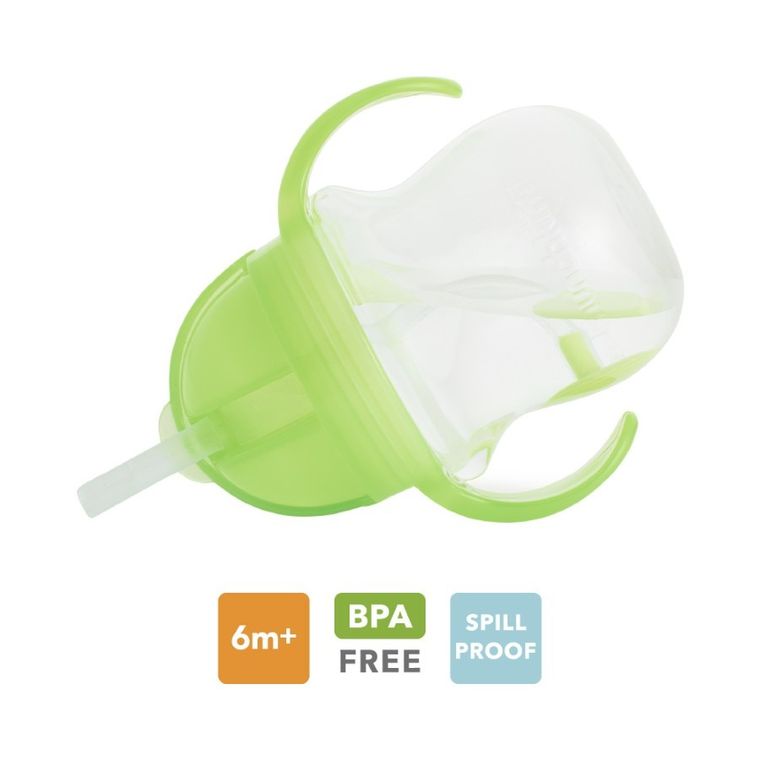 Munchkin, kubek niekapek ze słomką, zielony, 207 ml