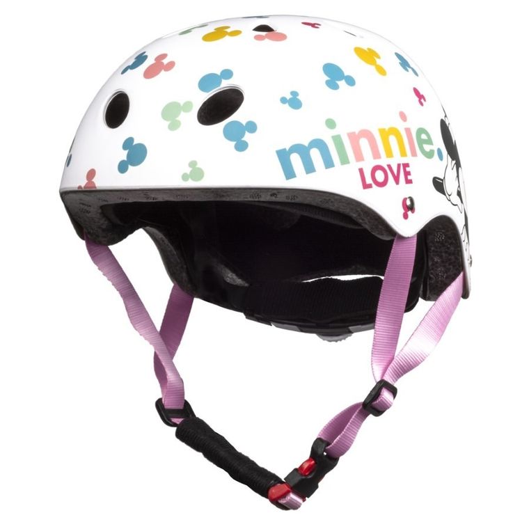 Myszka Minnie, kask sportowy, biały, 54-58 cm