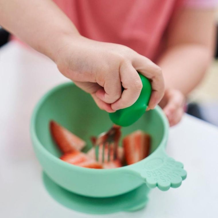 Nana's Manners, miska silikonowa z przyssawką i uchwytem, zielona