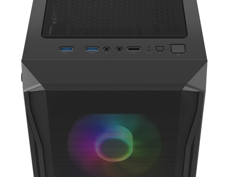 Natec, Fury Shobo SH4F RGB Midi Tower, obudowa komputerowa z oknem, czarna
