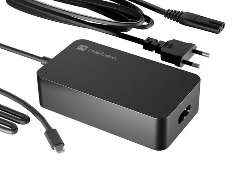 Natec, Grayling, zasilacz, ładowarka, GAN USB-C, 65W