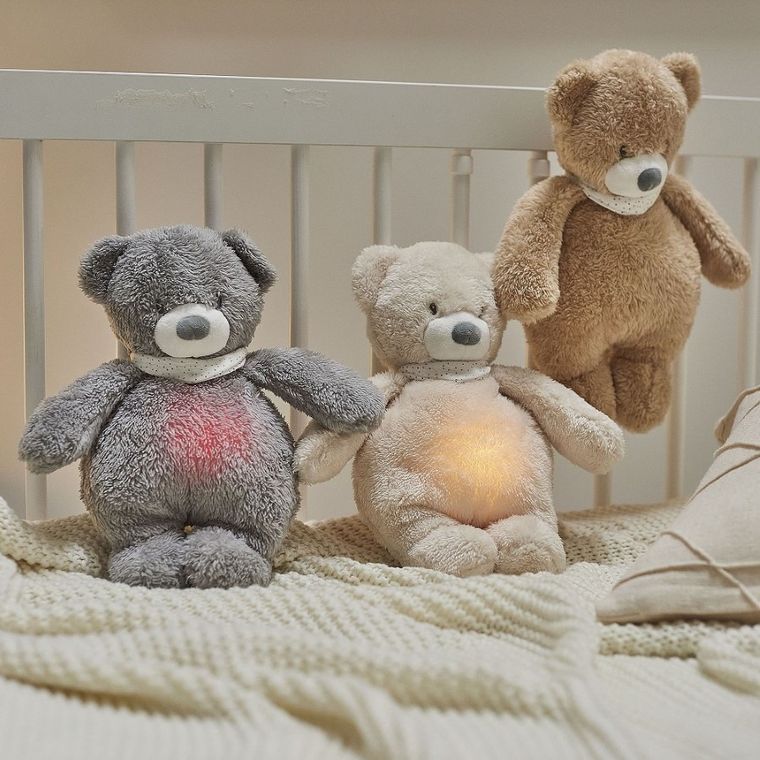 Nattou, Piesek, lampka nocna pluszowa 4w1 z czujnikiem płaczu