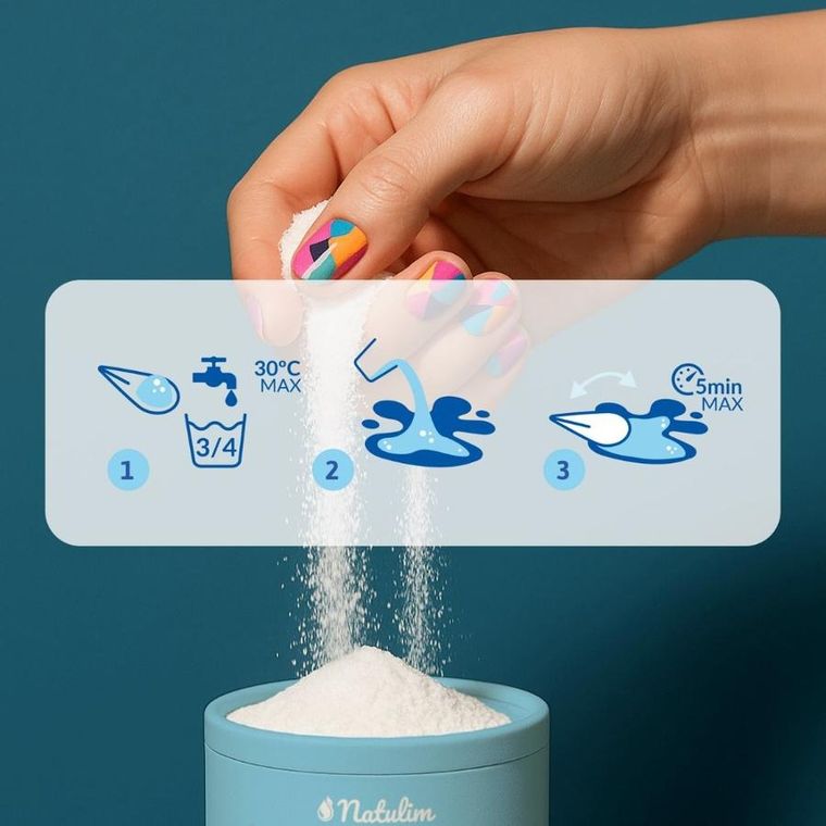 Natulim, OXI clean, ekologiczny odplamiacz w proszku, do białych i kolorowych tkanin, 0,5 kg