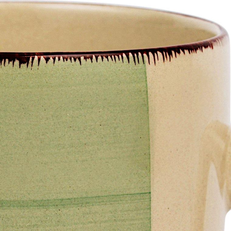 Nava, kubek ceramiczny z uchem, oil green, 355 ml
