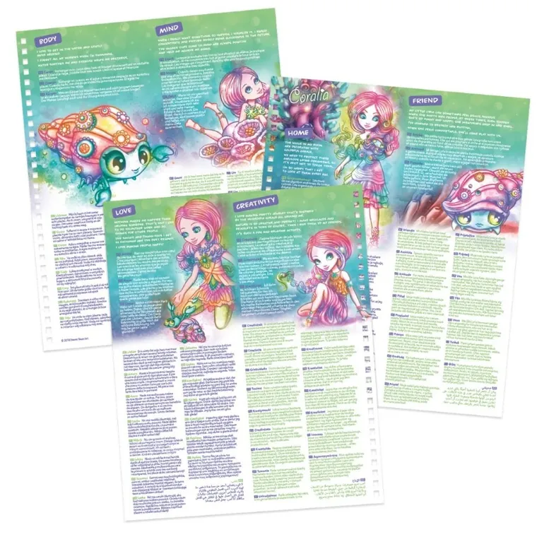 Nebulous Stars, Coralia, kolorowanki z czarnymi kartkami i pisakami