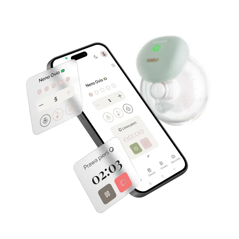 Neno, Ovio, elektroniczny laktator muszlowy z aplikacją bezprzewodowy