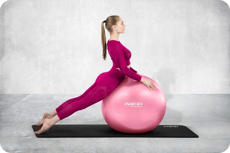 Neo-Sport, piłka do aerobiku fitness, 55 cm, różowa