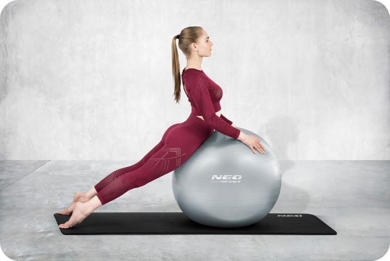 Neo-Sport, piłka do aerobiku fitness, 75 cm, srebrna