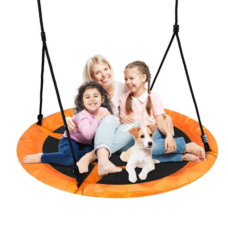Neo-Sport, Swingo, huśtawka okrągła, bocianie gniazdo, pomarańczowa, 95 cm