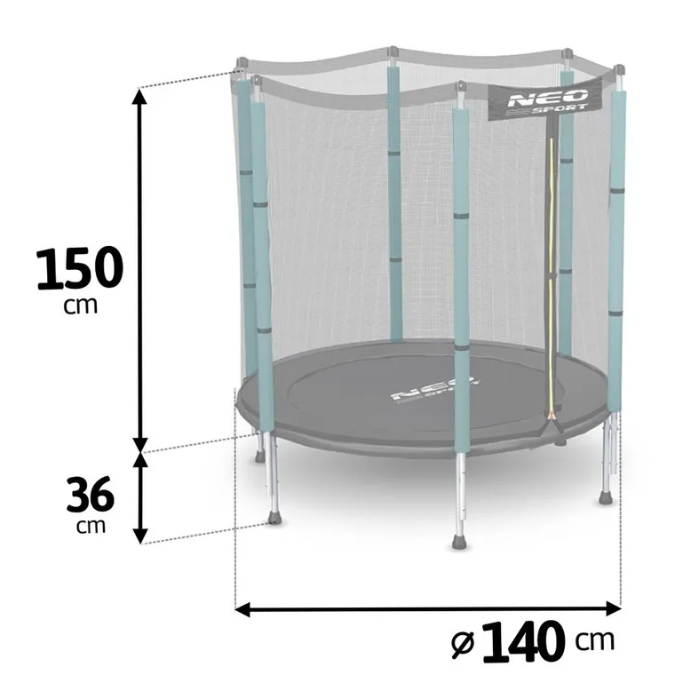 Neo-Sport, trampolina ogrodowa dla dzieci, 4,5ft/140 cm
