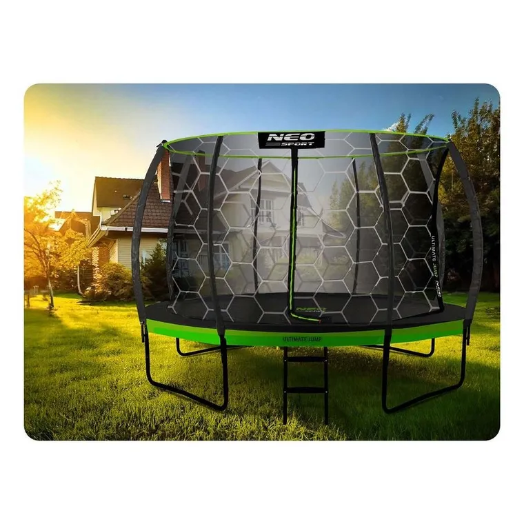 Neo-Sport, trampolina ogrodowa profilowana z siatką wewnętrzną, 14ft/435 cm