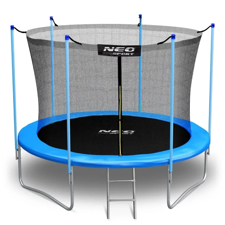 Neo-Sport, trampolina ogrodowa siatką wewnętrzna i drabinką, 8ft/252 cm