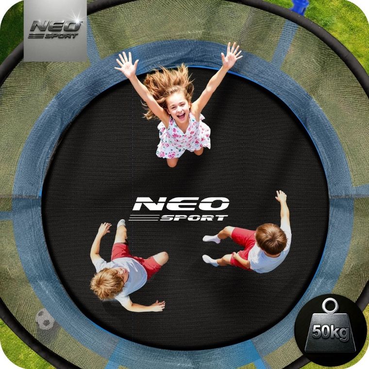 Neo-Sport, trampolina ogrodowa z siatką wewnętrzną i drabinką, 6ft/183 cm