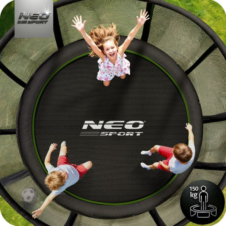 Neo-Sport, trampolina ogrodowa z siatką zewnętrzną i drabinką, 183 cm