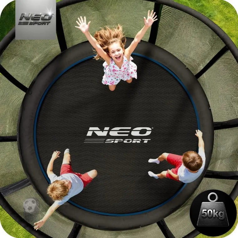 Neo-Sport, trampolina ogrodowa z siatką zewnętrzną i drabinką, 6ft/183 cm