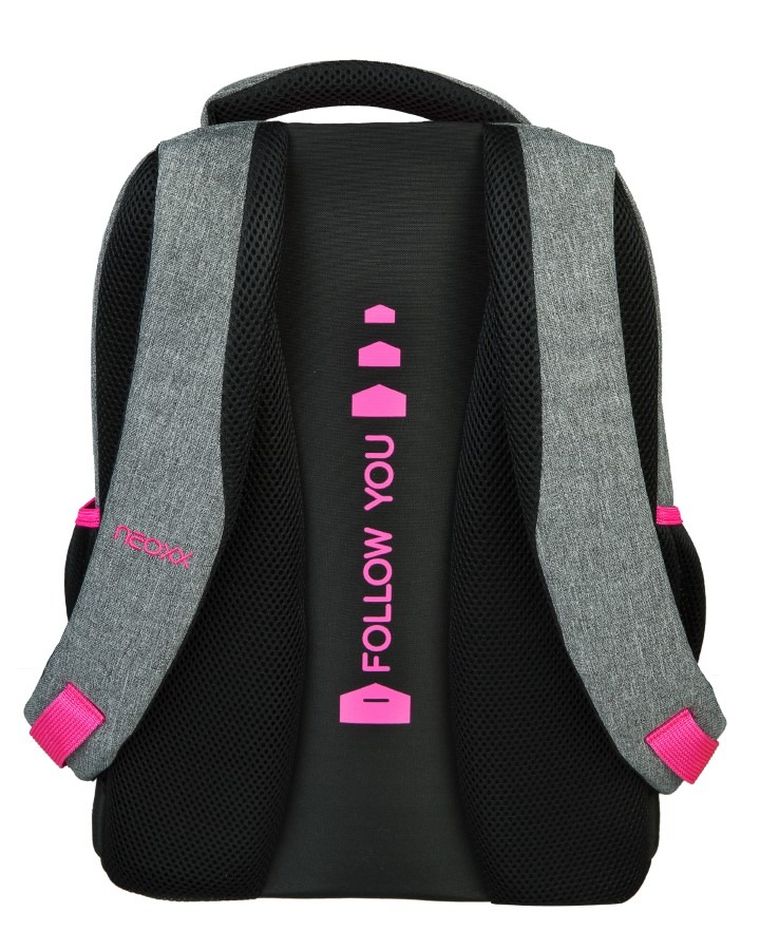 Neoxx, Fly, plecak szkolny, szaro-różowy