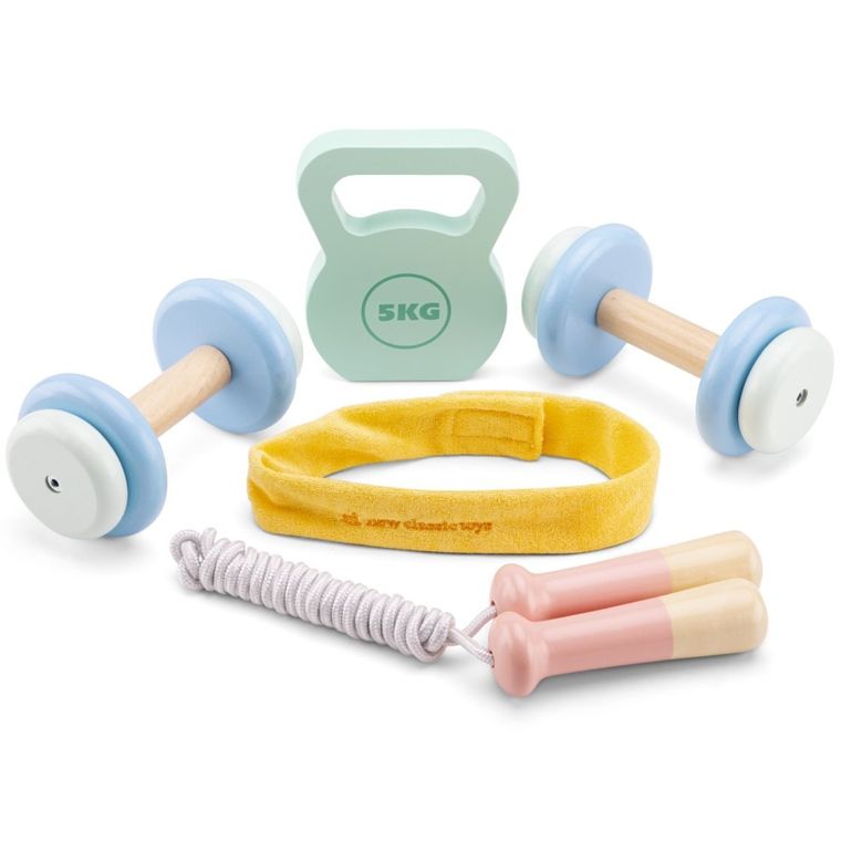 New Classic Toys, drewniany zestaw do ćwiczeń fitness
