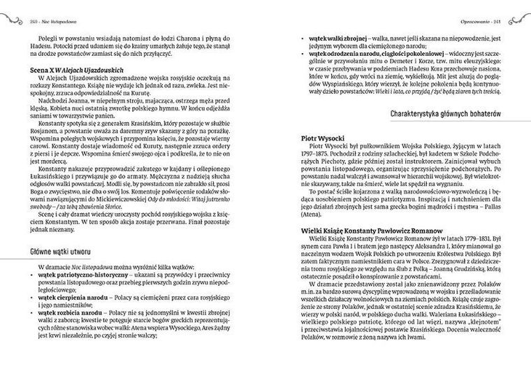 Noc listopadowa. Wydanie z opracowaniem i streszczeniem