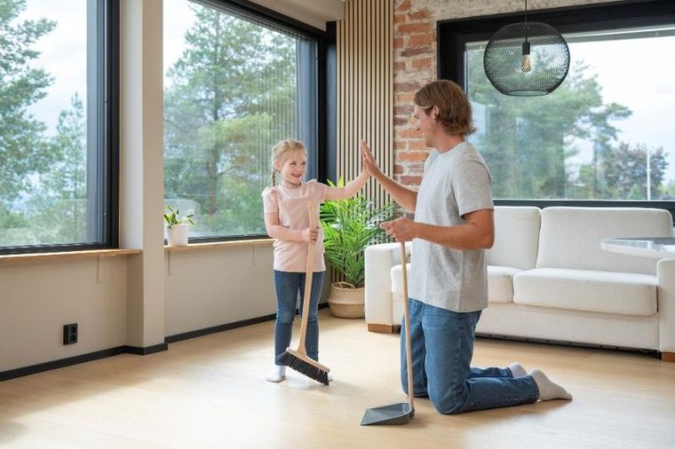 Nord Clean, drewniana szczotka i szufelka, 92 cm