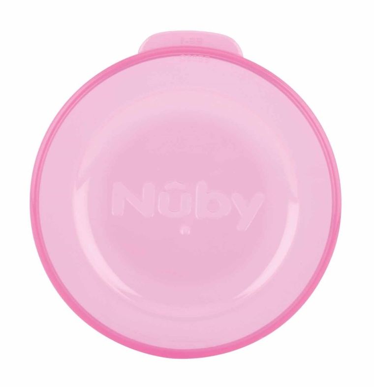 Nuby, kubek niekapek z uchwytem, 360, różowy, 240 ml, 6m+