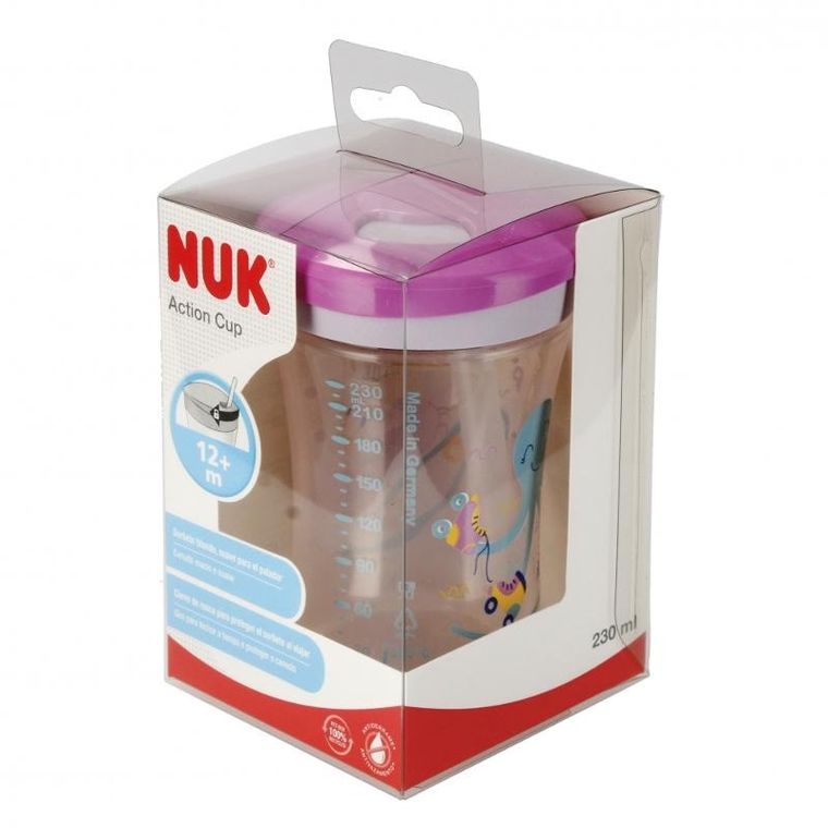 Nuk, Action Cup, kubek, 12m+, fioletowy, 230 ml