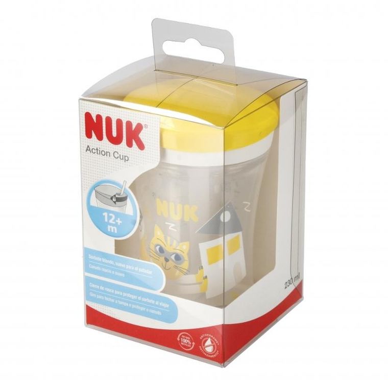 Nuk, Action Cup, kubek, 12m+, żółty, 230 ml