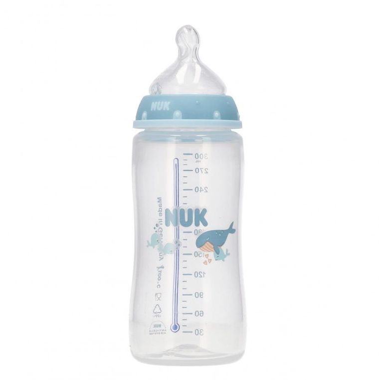 Nuk, First Choice, butelka, wieloryb, 3m+, 300 ml