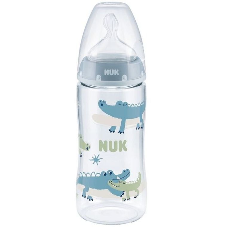 Nuk, First Choice, butelka ze wskaźnikiem temperatury, 6-18m, niebieska, 300 ml
