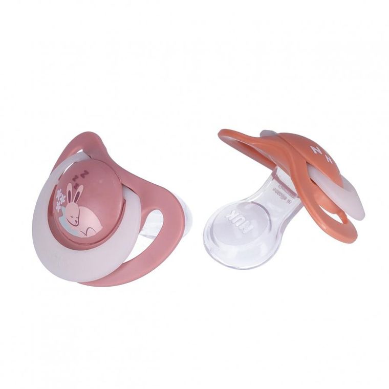 Nuk, First Choice, smoczek uspokajający, królik i owca, 18-36m, 2 szt.
