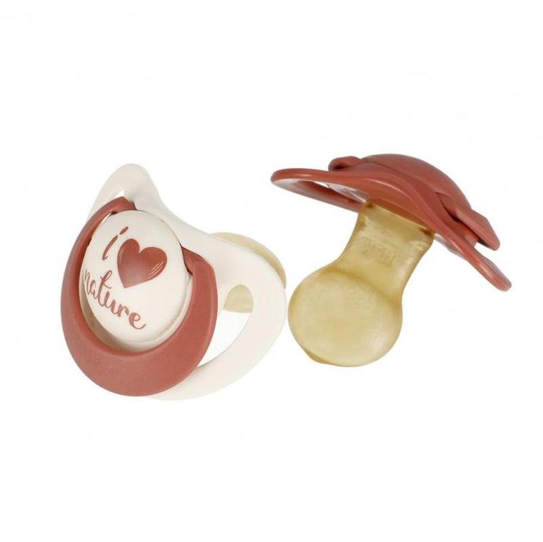 Nuk, Fore Nature, smoczek uspokajający, lateksowy, 18-36m, czerwony, 2 szt.