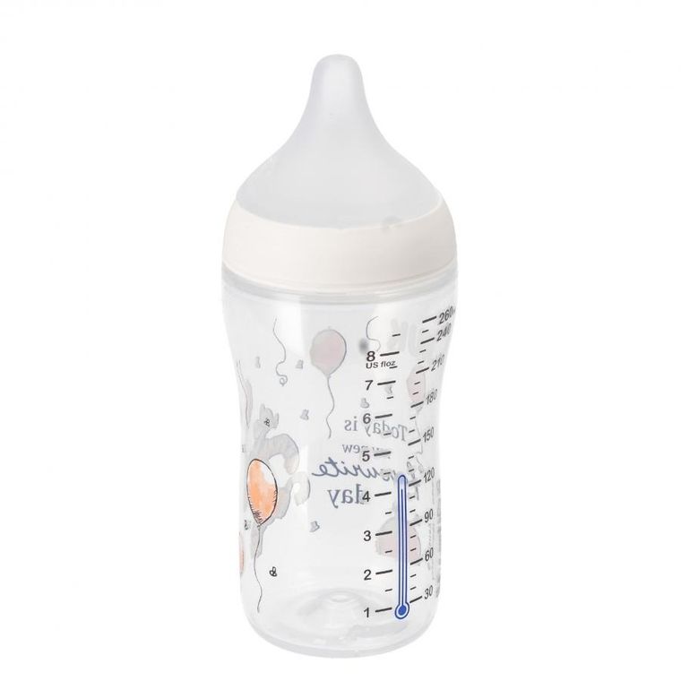 Nuk, Kubuś Puchatek, Perfect Match, butelka, silikonowy smoczek, rozmiar M, 260 ml