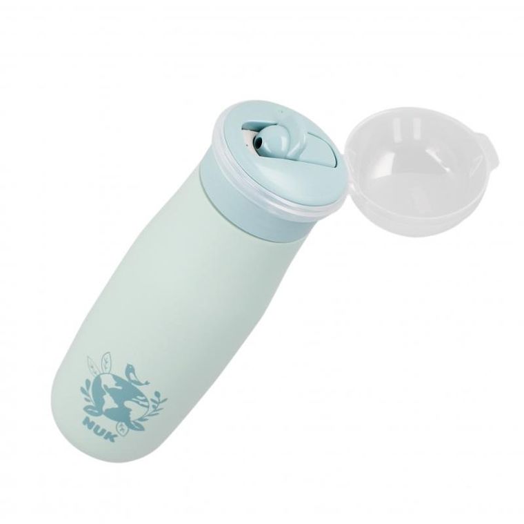 Nuk, Mini-Me, kubek ze słomką, stalowy, 12m+, globus, 500 ml