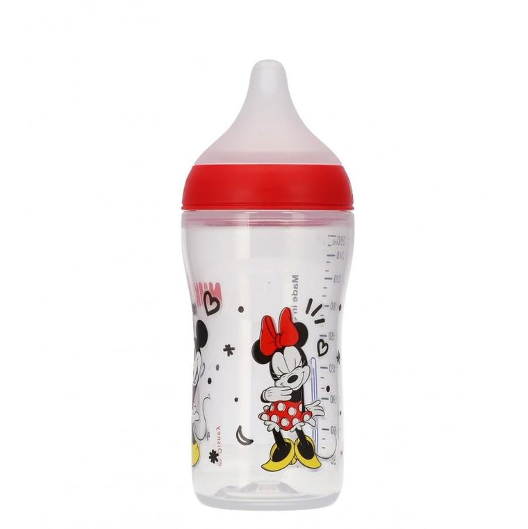 Nuk, Myszka Minnie, Perfect Match, butelka, silikonowy smoczek, rozmiar M, 260 ml