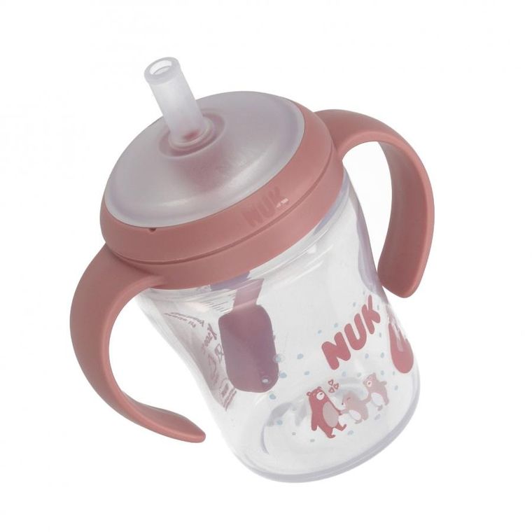 Nuk, Perfect Match, butelka do nauki picia ze słomką, miś, 150 ml