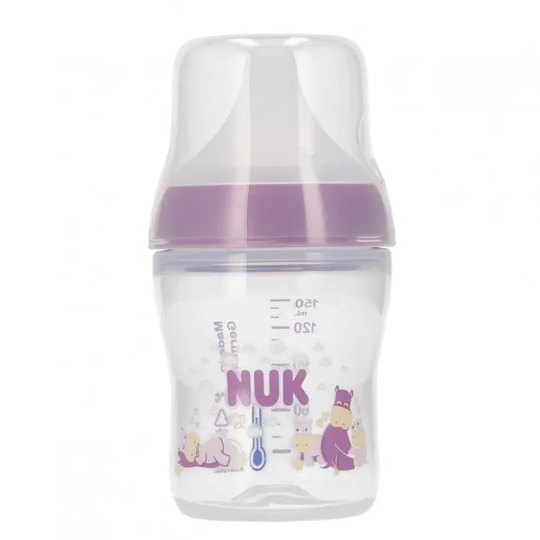 Nuk, Perfect Match, butelka, silikonowy smoczek, hippo, 150 ml