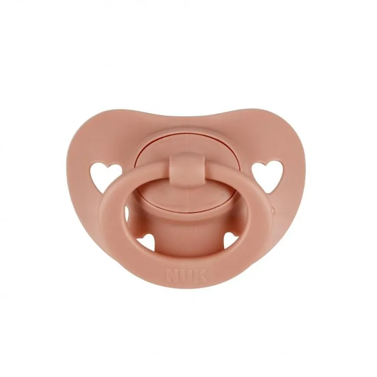 Nuk, Signature, smoczek uspokajający, silikonowy, 0-6m, biały i różowy, 2 szt.