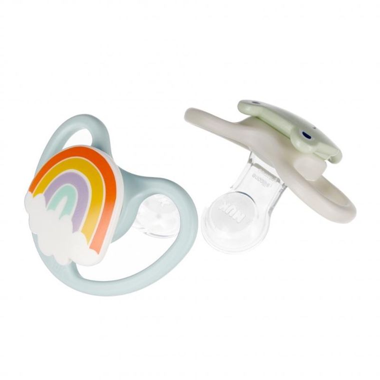 Nuk, Space, smoczek silikonowy, 0-6m, żaba, 2 szt.