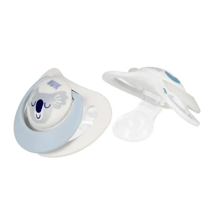 Nuk, Star, Day&Night, smoczek uspokajający, silikonowy, 0-6m, koala, 2 szt.