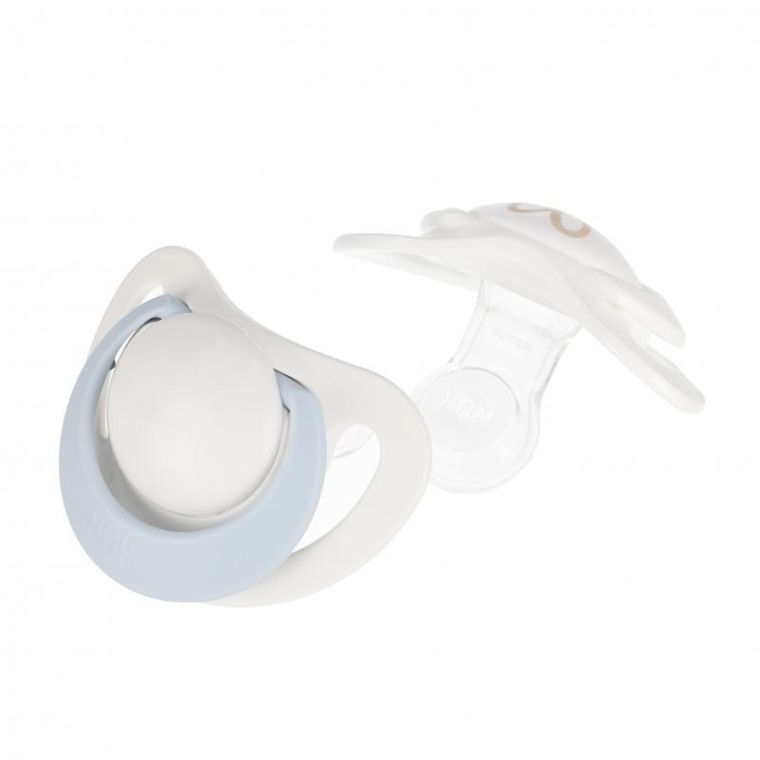 Nuk, Star, smoczek uspokajający, silikonowy, 0-6m, niebieski, 2 szt.