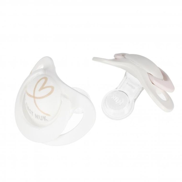 Nuk, Star, smoczek uspokajający, silikonowy, 0-6m, różowy, 2 szt.