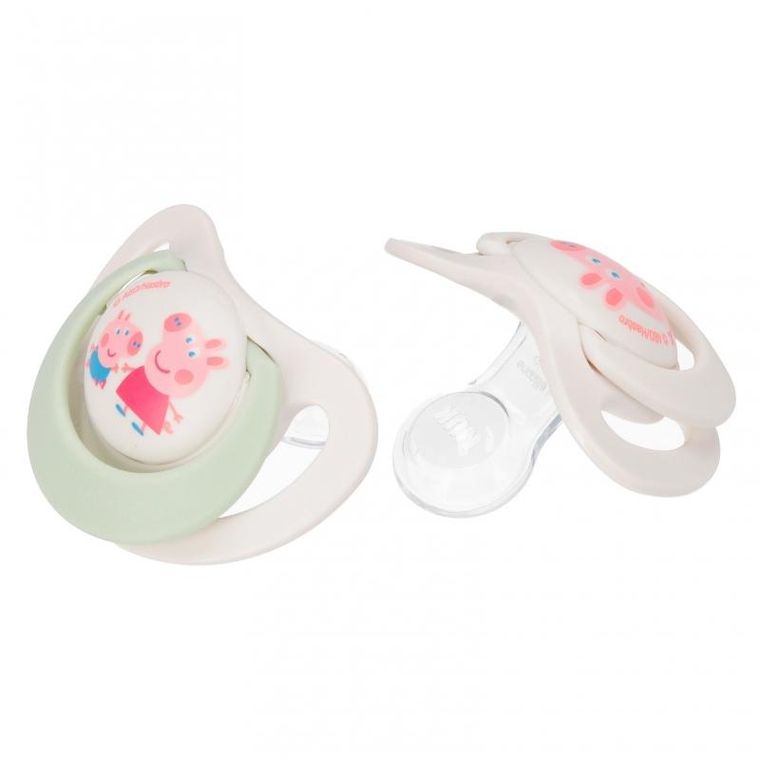 Nuk, Świnka Peppa, Star, smoczek uspokajający, silikonowy, 0-6m, 2 szt.