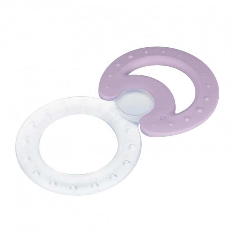 Nuk, zestaw gryzaków, różowy i przeźroczysty, 3m+