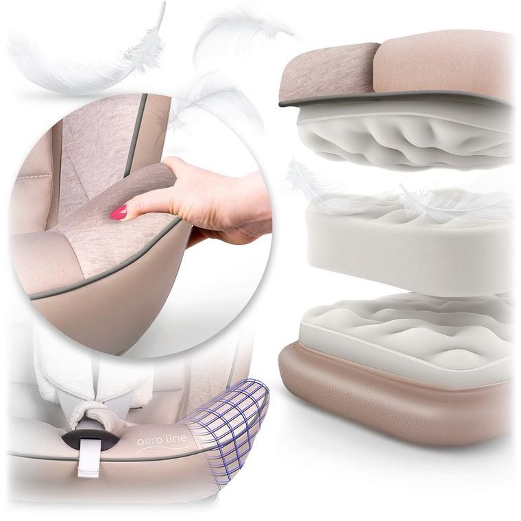 Nukido, Aero Line, fotelik samochodowy, beżowy, 0-36 kg