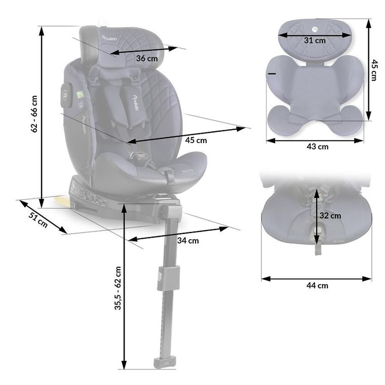 Nukido, Aero Line, fotelik samochodowy, czarno-granatowy, 0-36 kg