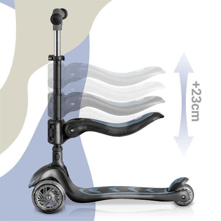 Nukido, Flippo, hulajnoga 3-kołowa, balansowa, z siedziskiem, czarna