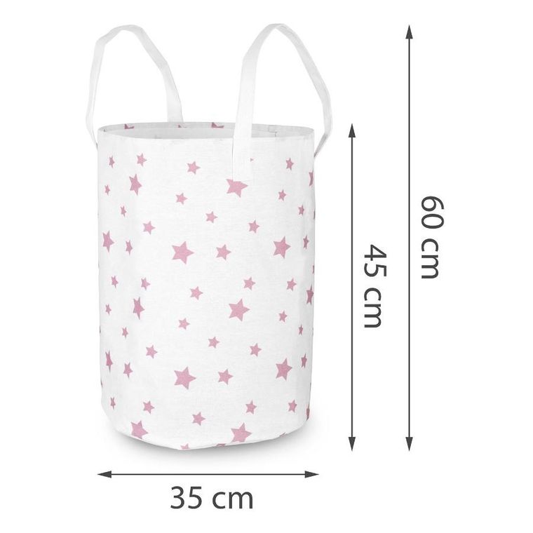 Nukido, kosz na zabawki, biały w gwiazdki