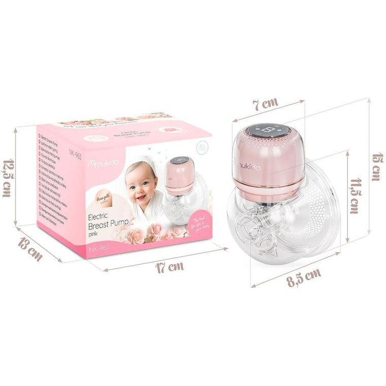 Nukido, laktator elektryczny, trójfazowy, różowy, NK-963