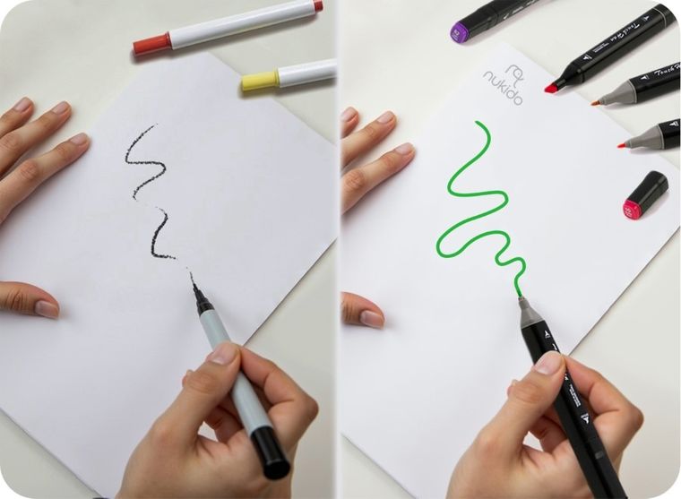 Nukido, markery alkoholowe z torbą, 80 szt.