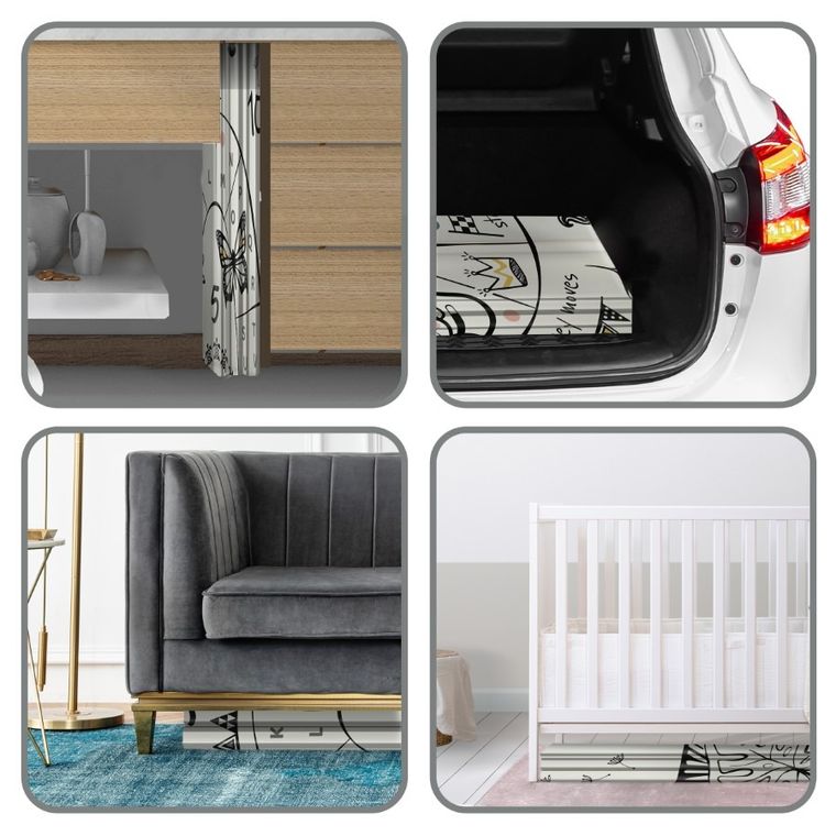 Nukido, mata piankowa, składana, ocean, safari, 200-180-1 cm