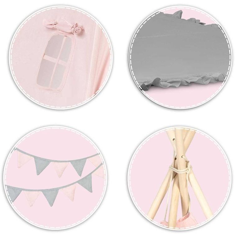 Nukido, namiot tipi dla dzieci, jasno różowy